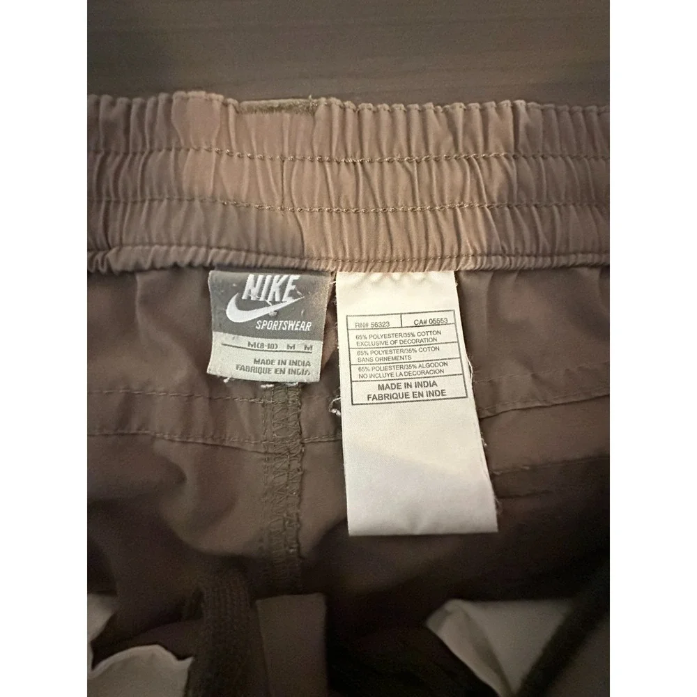 Vintage Nike Sportswear M Tan Khaki Joggers Pants Y2K‎ Swoosh Baggy Nylon